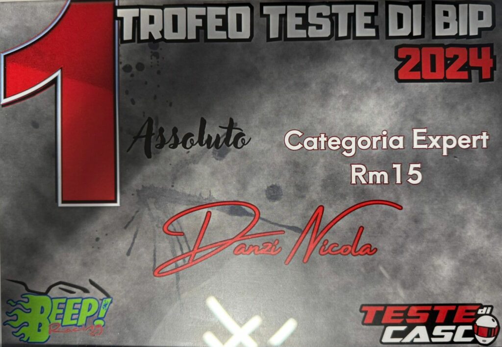 Nicola Danzi Dinamitemoto Trofeo Teste di Bip 2024 primo classificato