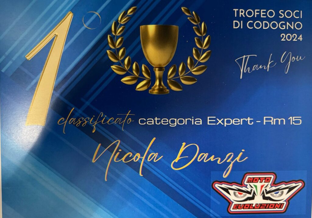 Nicola Danzi Dinamitemoto trofeo soci di codogno categoria expert-rm15 primo classificato